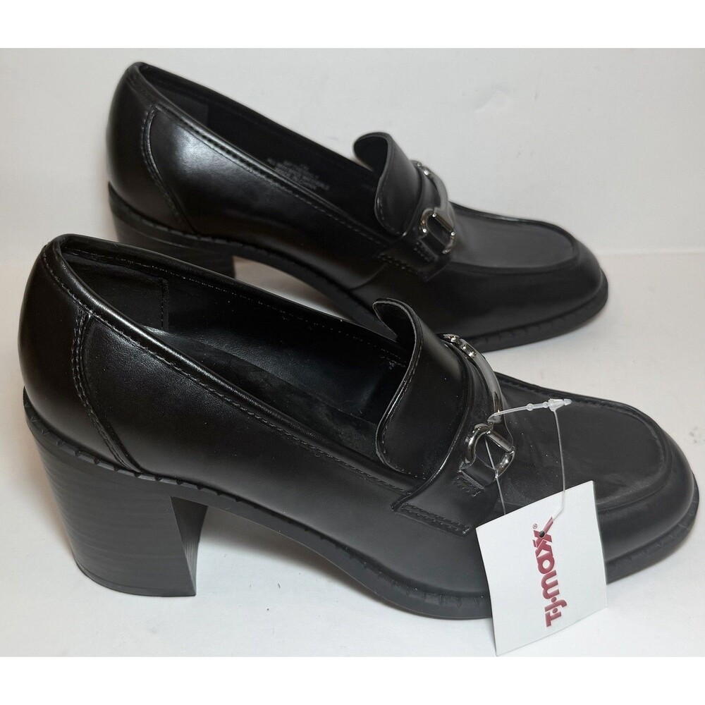 Marc Fisher Harlae Black Horsebit Block Heel Loafers Women’s 7M New
